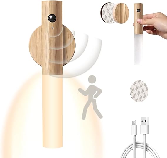 Led Wood Night Light Pir Motion Sensor lamp