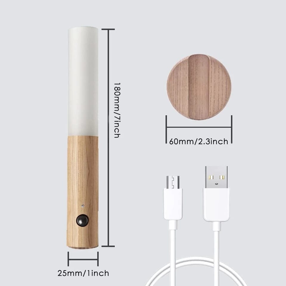 Led Wood Night Light Pir Motion Sensor lamp
